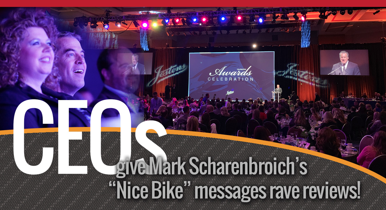CEO testimonials for Mark Scharenbroich, business motivational speaker and master of ceremonies